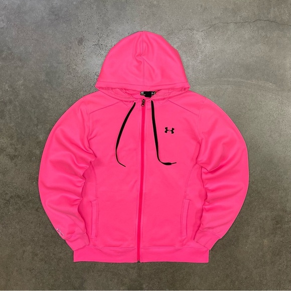 Under Armour Pink & Black Full Zip Breast Cancer Hoodie Jacket - Picture 1 of 8